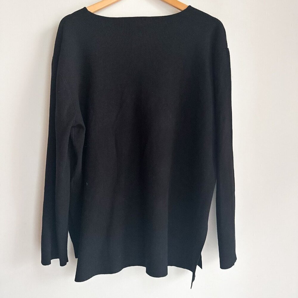 Splendid  V Neck Black Knit Top L - Picture 4 of 5